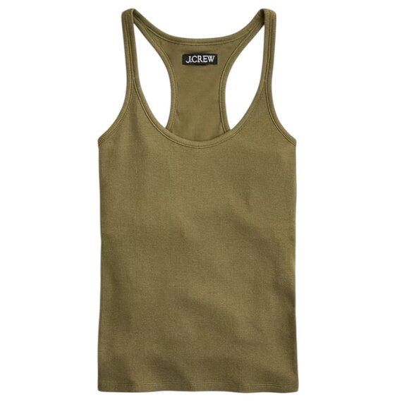 J. Crew Fine rib racerback tank top with shelf bra Size M - Picture 1 of 9